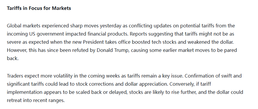 Exness官網:2025年1月7日全球金融市場分析